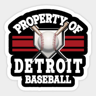 Proud Name Detroit Graphic Property Vintage Baseball Sticker